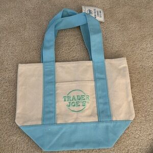 Trader Joe’s Pastel Blue Mini Canvas Tote Bag